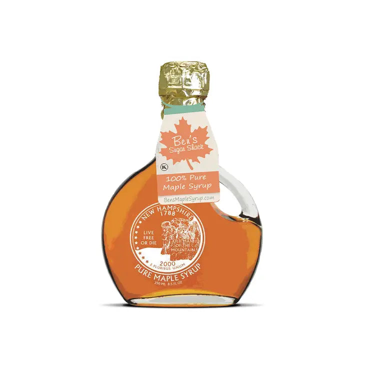 Maple Syrup Old Man of the Mountain 8.45 oz. Glass Bottle (Ben's Sugar Shack) OL