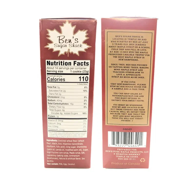 Maple Leaf Cookies 11.4 oz. (Ben's Sugar Shack) OL
