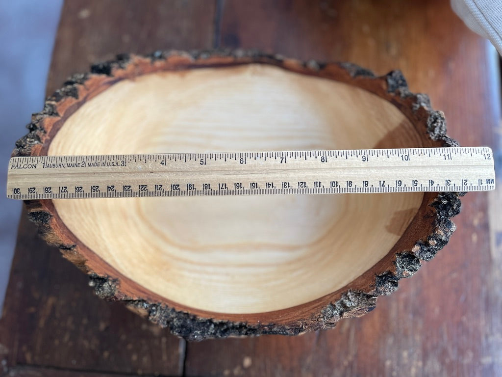 Artisanal Beechwood Bowl 12-inch live edge (The Hunter Studio)