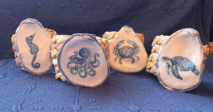 Set of 4 Scallop Napkin Rings (idCreations) OL