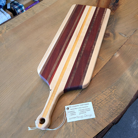 Handcrafted maple, black walnut, osage orange & padauk wood Bread Board (The Country Craftsman) OL