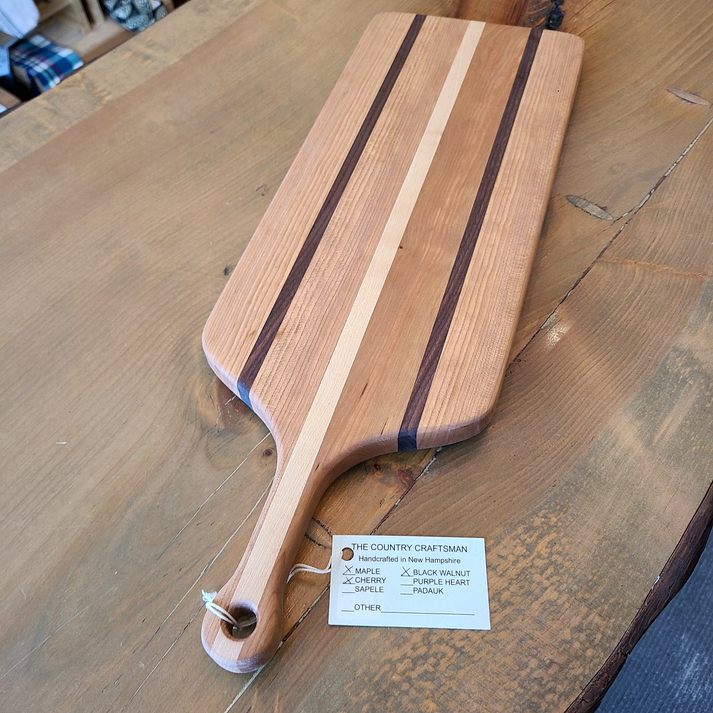 Handcrafted maple, black walnut & cherry wood Bread Board  (The Country Craftsman) OL