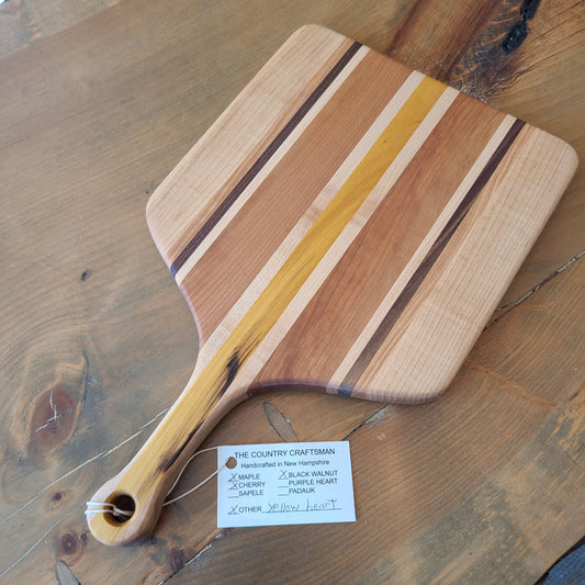 Handcrafted maple, cherry, black walnut, yellow heart wood cutting board (The Country Craftsman) OL