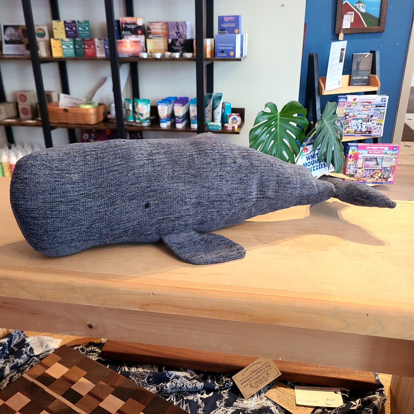 NH Artisan Textile Whale Blue Pillow (Hillside Studio) OL
