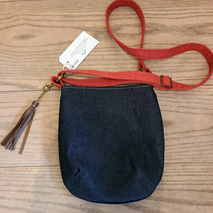 Handcrafted double sided shoulder/cross body purse (Hillside Studio) OL