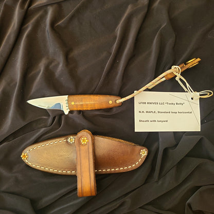 Tooky Belty with NH Maple Handle includes handmade leather sheath (LFOD Knives) OL