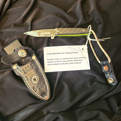 Hoppy Belty with Carbon Fiber Handle includes handmade leather sheath (LFOD Knives) OL