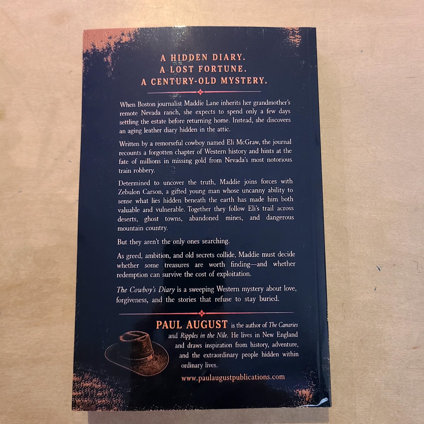 "The Cowboy's Diary" Adult Book (Author, NH's Paul August) OL