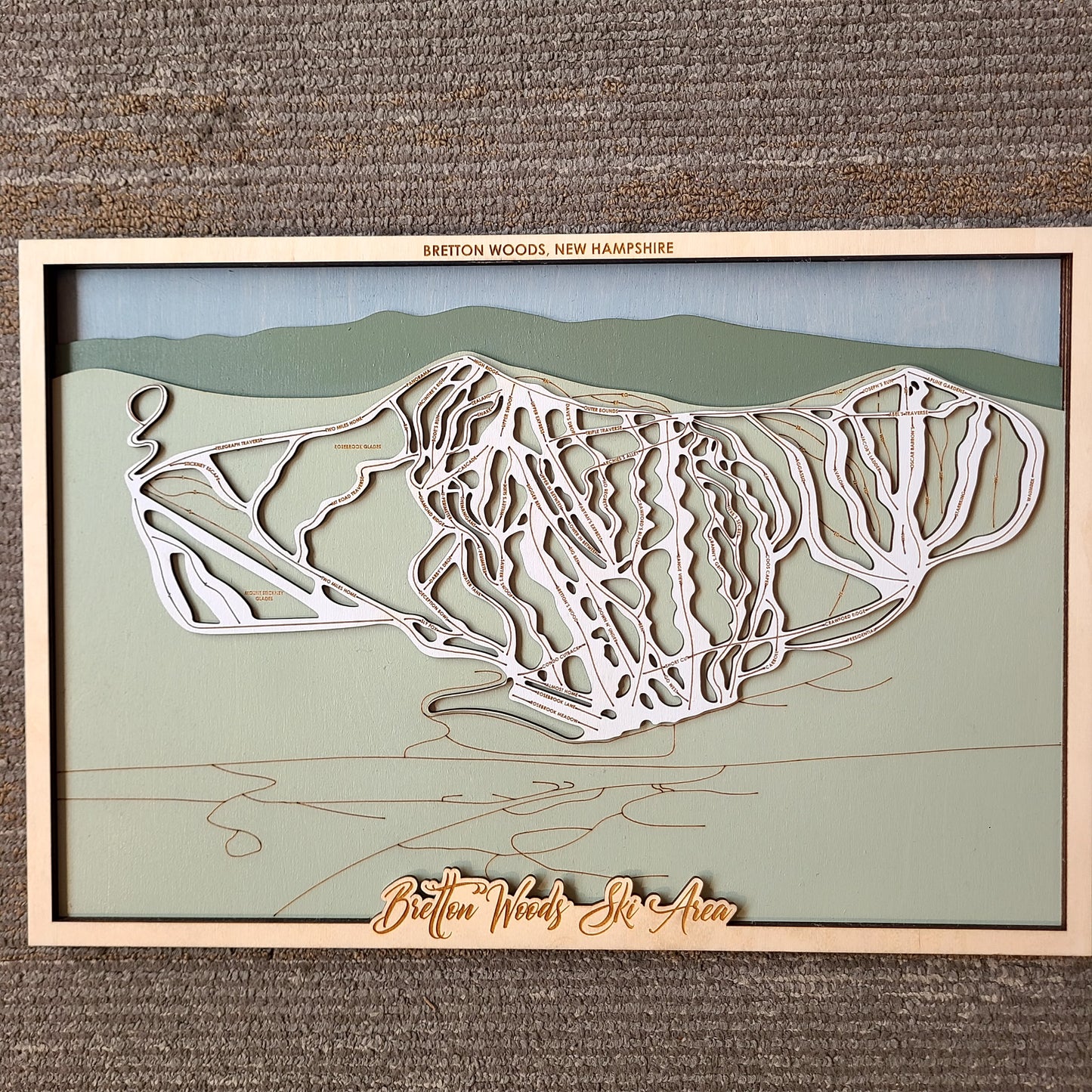 Bretton Woods Mountain Carved Wood Trail Sign (Made by Mandy) OL