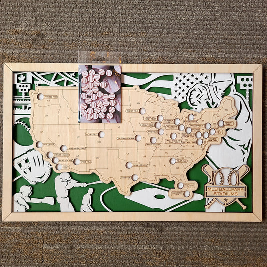Major League Baseball Parks Wood Tracker Sign (Made by Mandy) OL