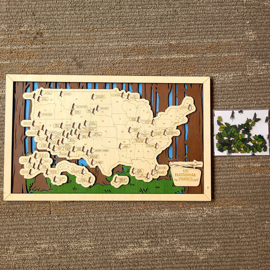 National Parks Wood Tracker Sign (Made by Mandy) OL