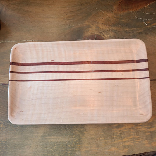 Handcrafted Maple and Bloodwood Wood Tray (Knot Your Average Grain) OL