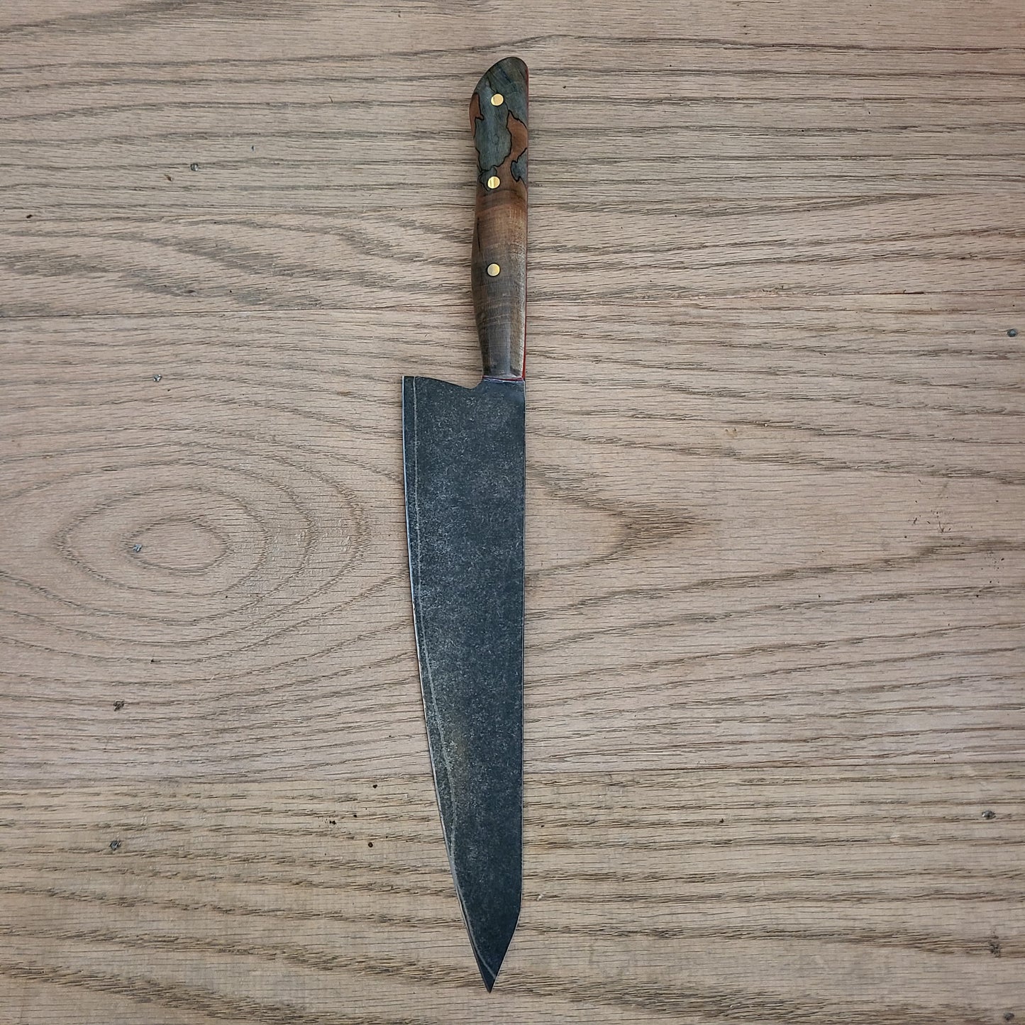 440c Stainless Knife with Dyed and Stabilized Spalted Maple Handle (Atlas Knifeworks) OL