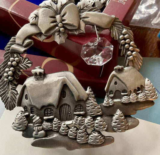 Snow Village Sun Catcher with Crystal (Hampshire Pewter) OL