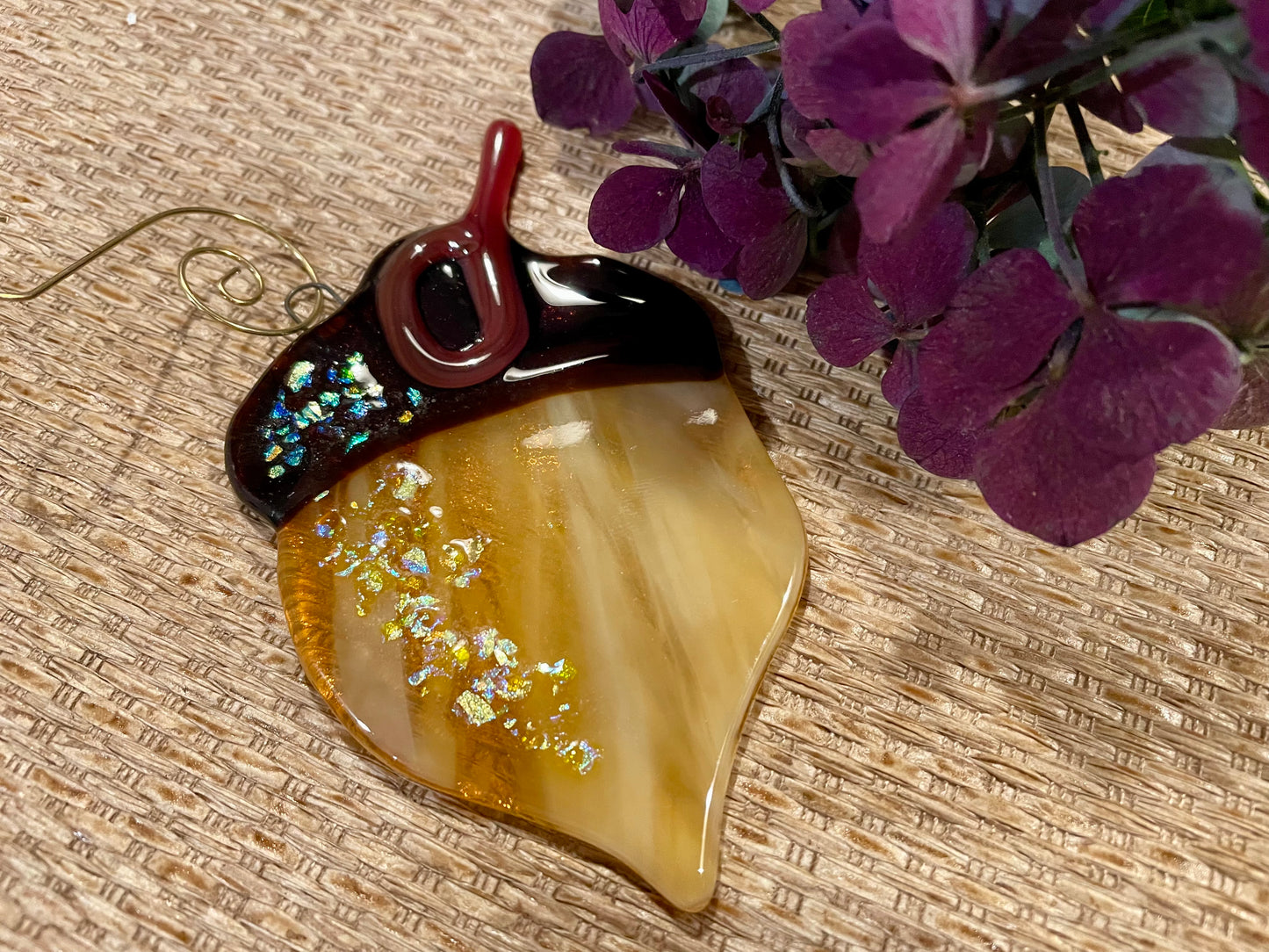 Acorn Handcrafted Glass Ornament (StudioVerne) OL