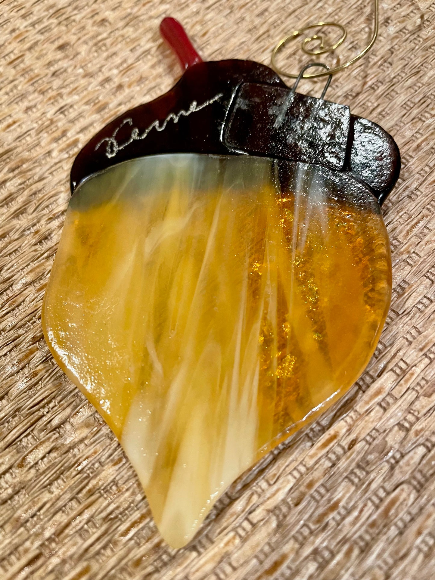 Acorn Handcrafted Glass Ornament (StudioVerne) OL