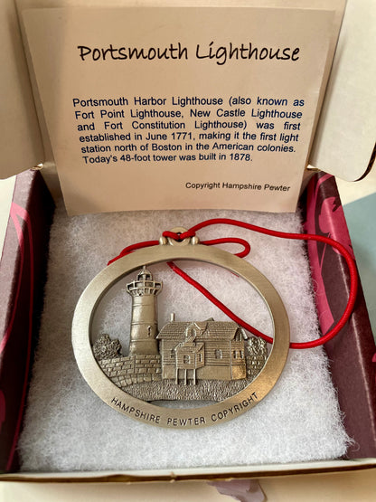 Portsmouth NH Lighthouse Pewter Ornament (Hampshire Pewter) OL
