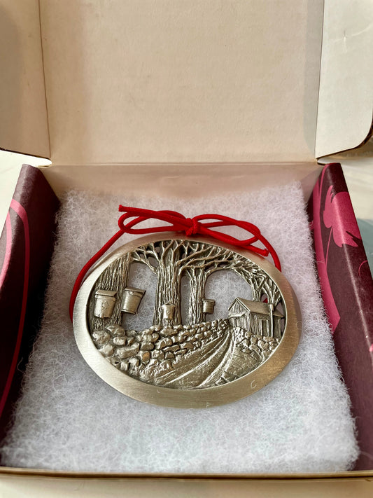 Tapped Maple Trees Pewter Ornament (Hampshire Pewter) OL