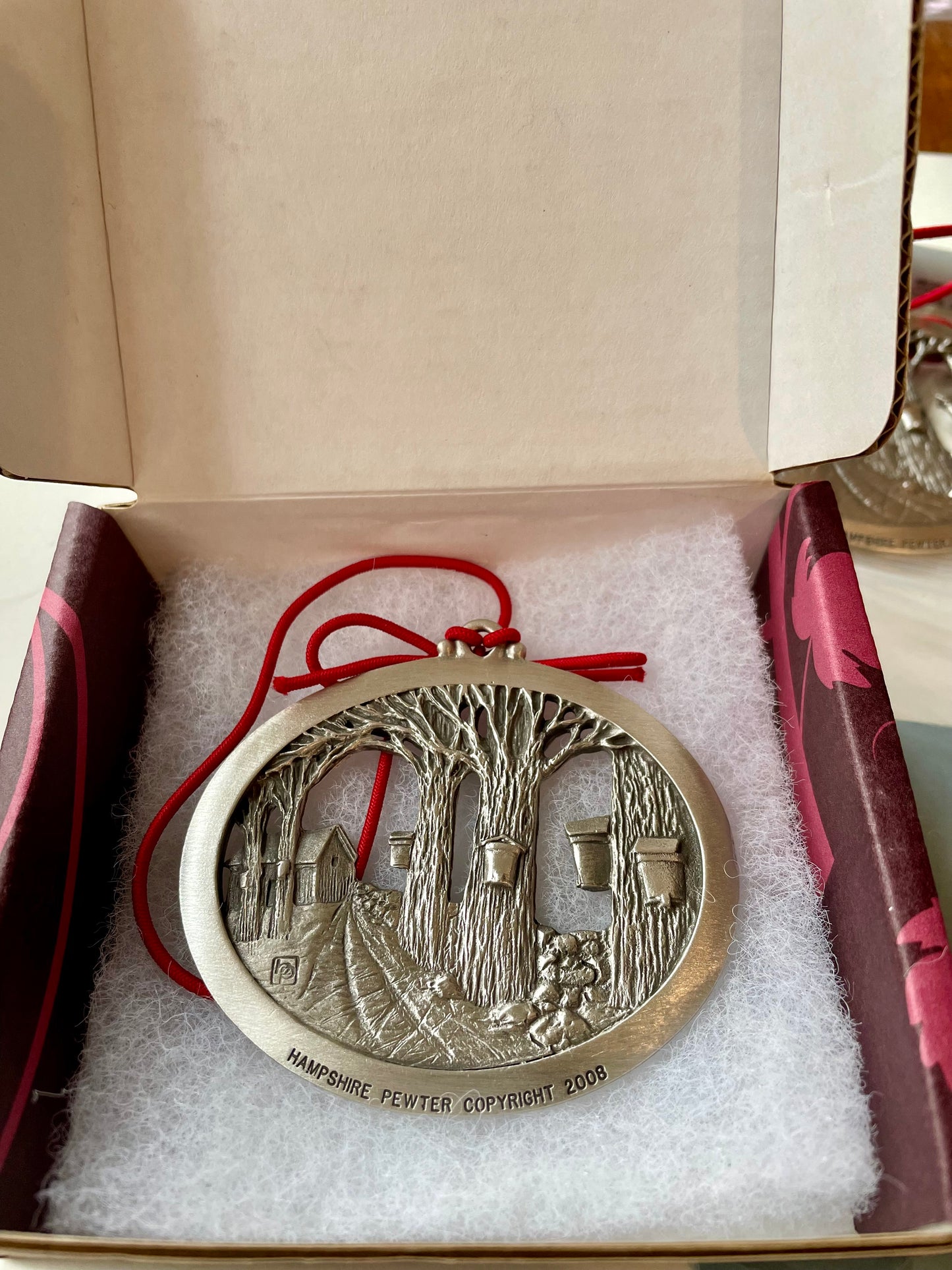 Tapped Maple Trees Pewter Ornament (Hampshire Pewter) OL