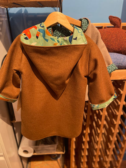 Handcrafted Hand-Sewn Child Wool Coat - Size 4-6  (Hillside Studio) OL