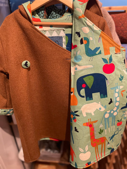 Handcrafted Hand-Sewn Child Wool Coat - Size 4-6  (Hillside Studio) OL