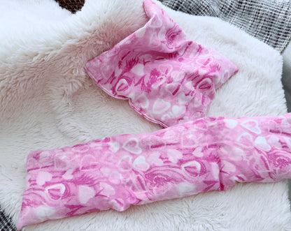 Soothing Corn Bag 18"x4" Flannel Hearts (Lynn Chabot) OL