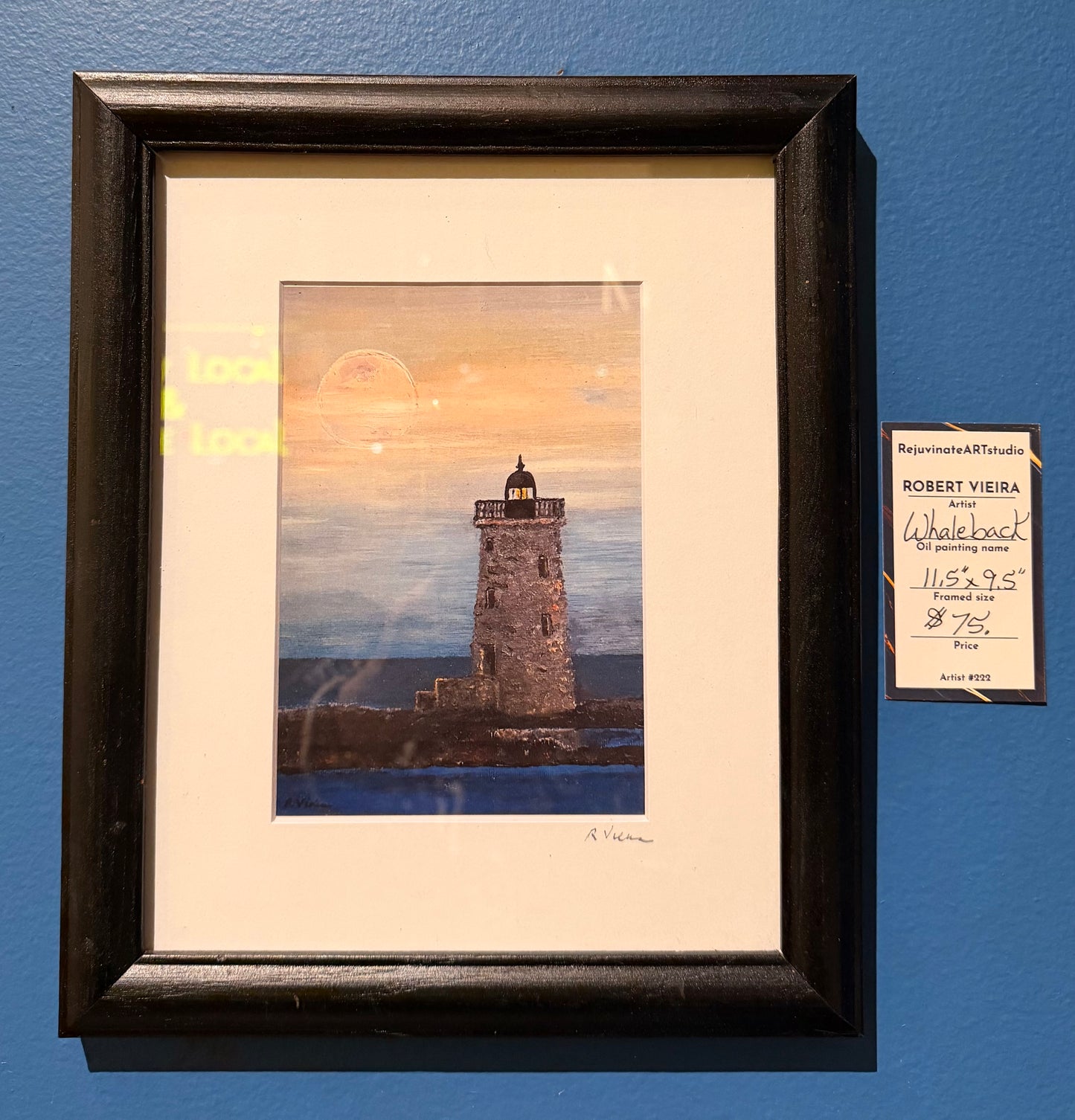 Historic Whaleback Lighthouse framed matted print (RejuvinateART Studio) OL