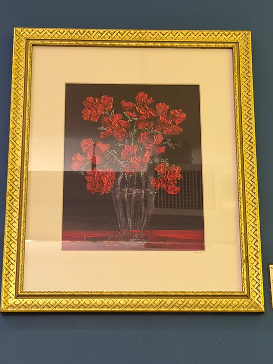 "Scarlet Blossom's" framed matted print (RejuvinateART Studio) OL