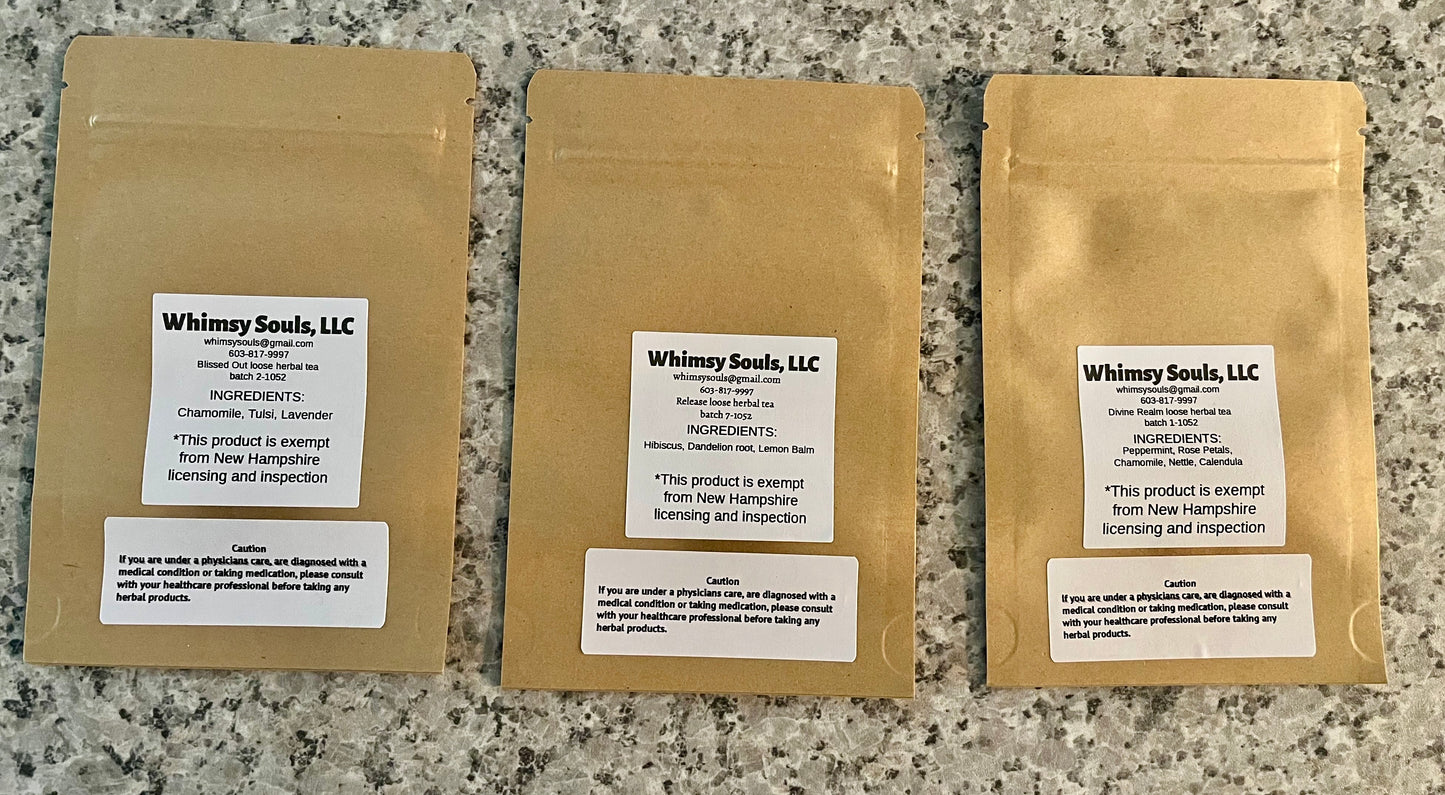 "Divine Realm" loose herbal tea 1/2 oz. (Whimsy Souls, LLC) OL