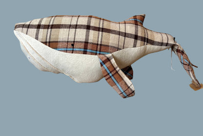 CN-139-03 NH Artisan Textile Whale Pillow (Approx. Length 18" Hillside Studio) OL