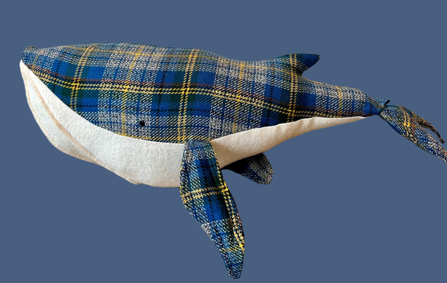 CN-139-03 NH Artisan Textile Whale Pillow (Approx. Length 18" Hillside Studio) OL