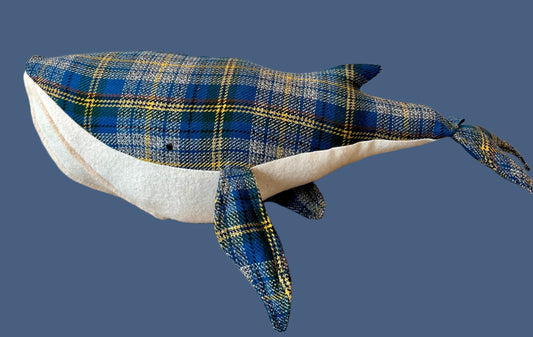 CN-139-03 NH Artisan Textile Whale Pillow (Approx. Length 18" Hillside Studio) OL
