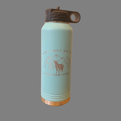 Black/Rose Gold etched 40 oz.  insulated tumbler w/ straw (Dapper Moose Design Co.) OL