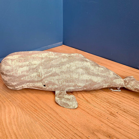 Taupe & Beige Whale Pillow (Hillside Design) OL