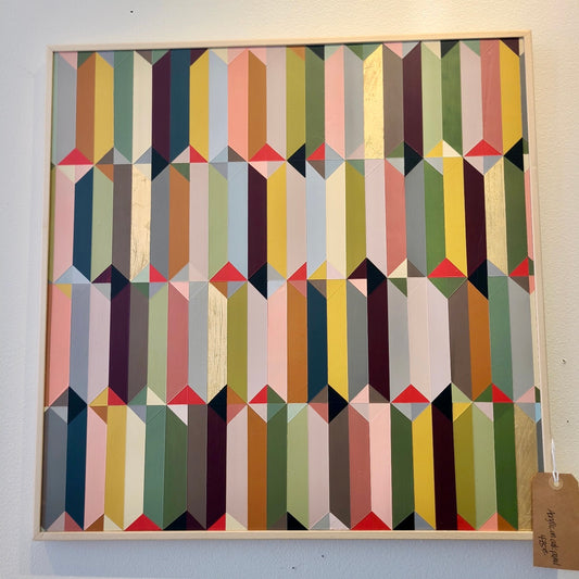 CN-139-10 Oak Panel Quilt Pattern Acrylic Painting (Hillside Studio) OL