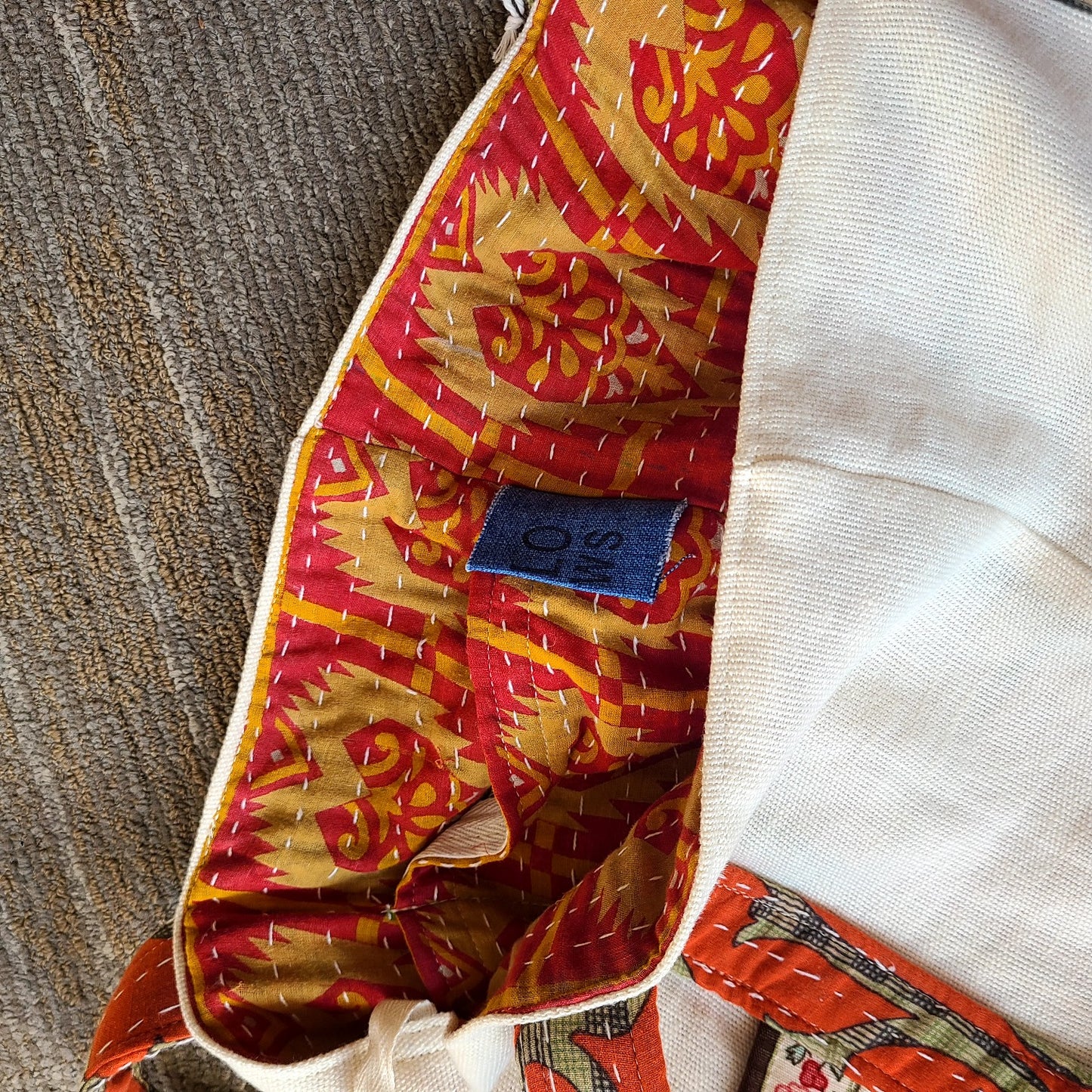 CN-139-04 Artisan Textile Ecru Large Linen Bag (Hillside Studio) OL