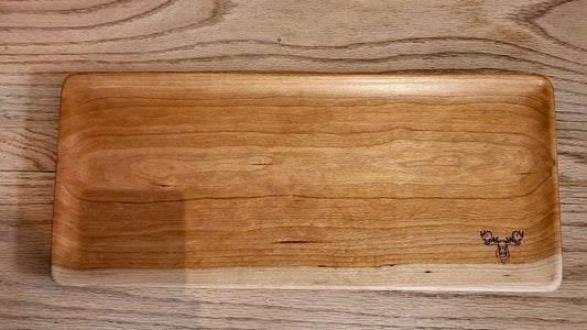 Large Rectangular Artisanal Wood Tray (Dapper Moose) OL