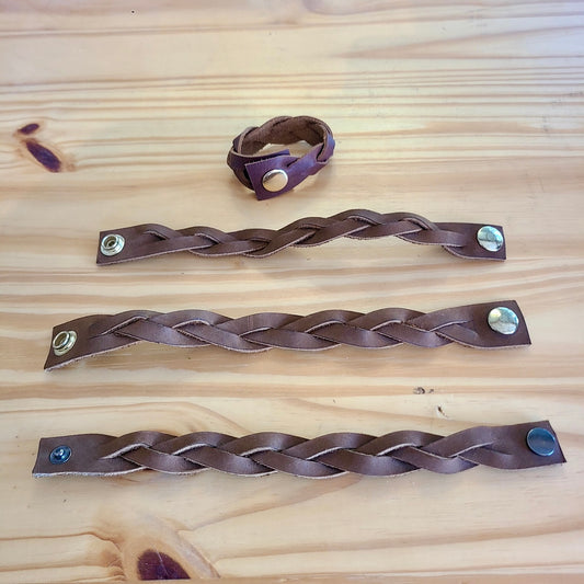 Leather Braided Bracelet with snap closure (DOC's Designs) OL