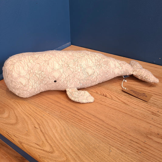 NH Artisan Textile Whale Pillow Textured Beige (Approx. Length 18" Hillside Studio) OL