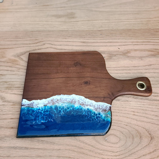 Artisanal Charcuterie Board wave resin art detail (Maria Hostage) OL
