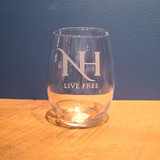 Stemless Crystal Wine Glass 21 oz. Various NH Etchings (American Crystal Works) OL