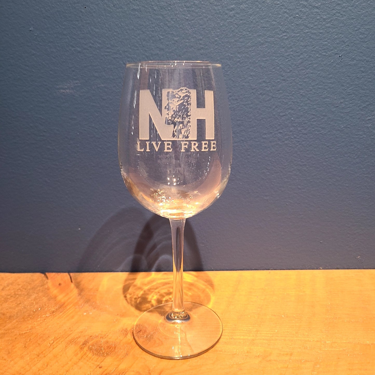 Stemmed Crystal Wine Glass Etched  (American Crystal Works) OL