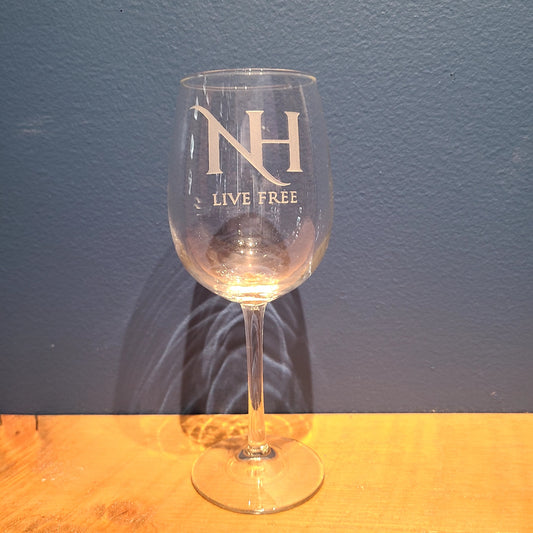 Stemmed Crystal Wine Glass Etched  (American Crystal Works) OL
