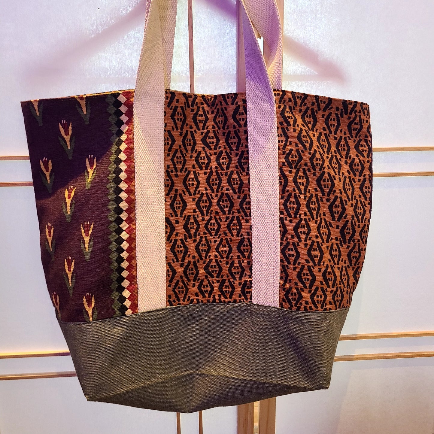 Artisan Textile Multi-Color Linen Bag (Hillside Studio) OL