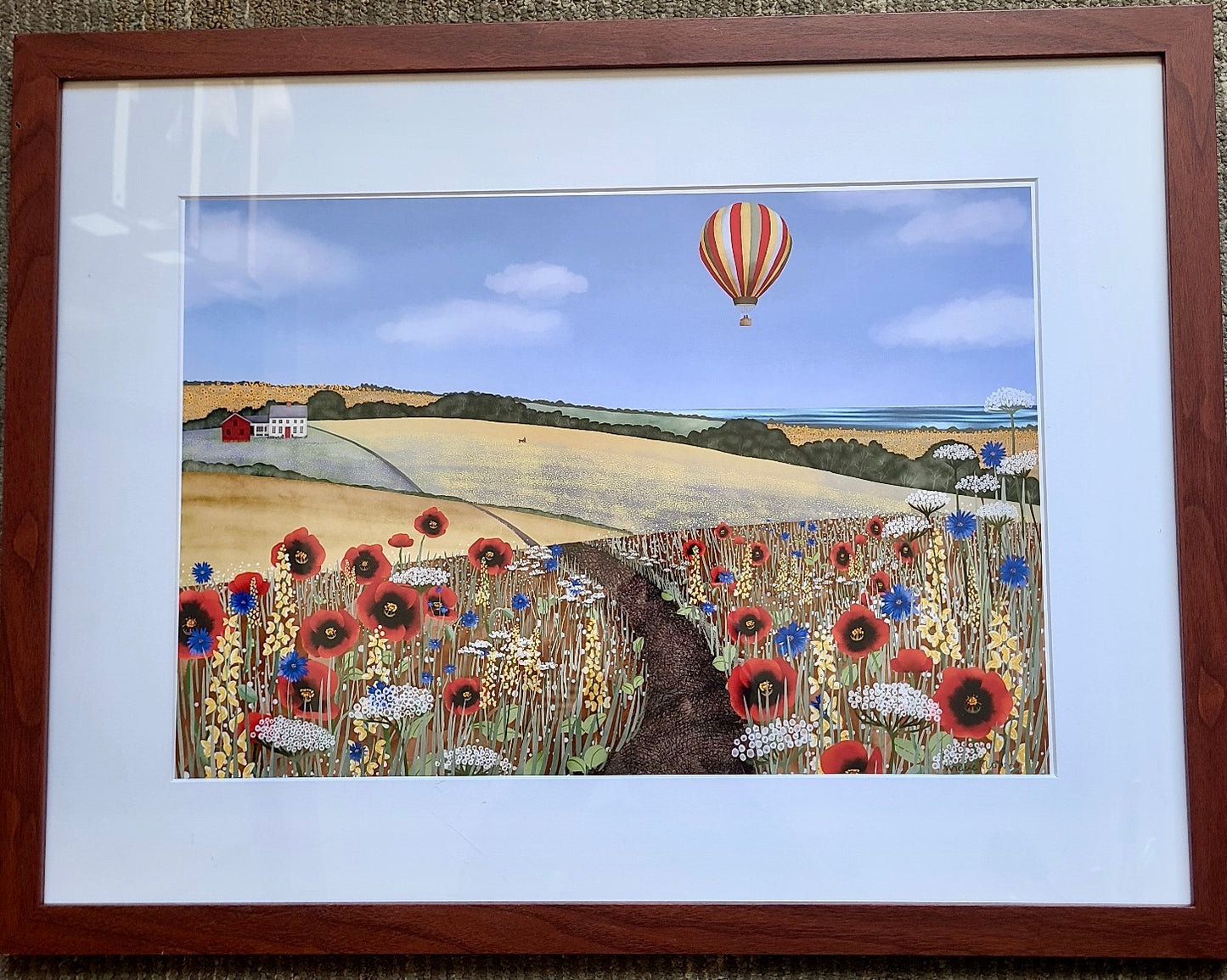 "August Afternoon"  matted & framed original print (Wickie Rowland) OL