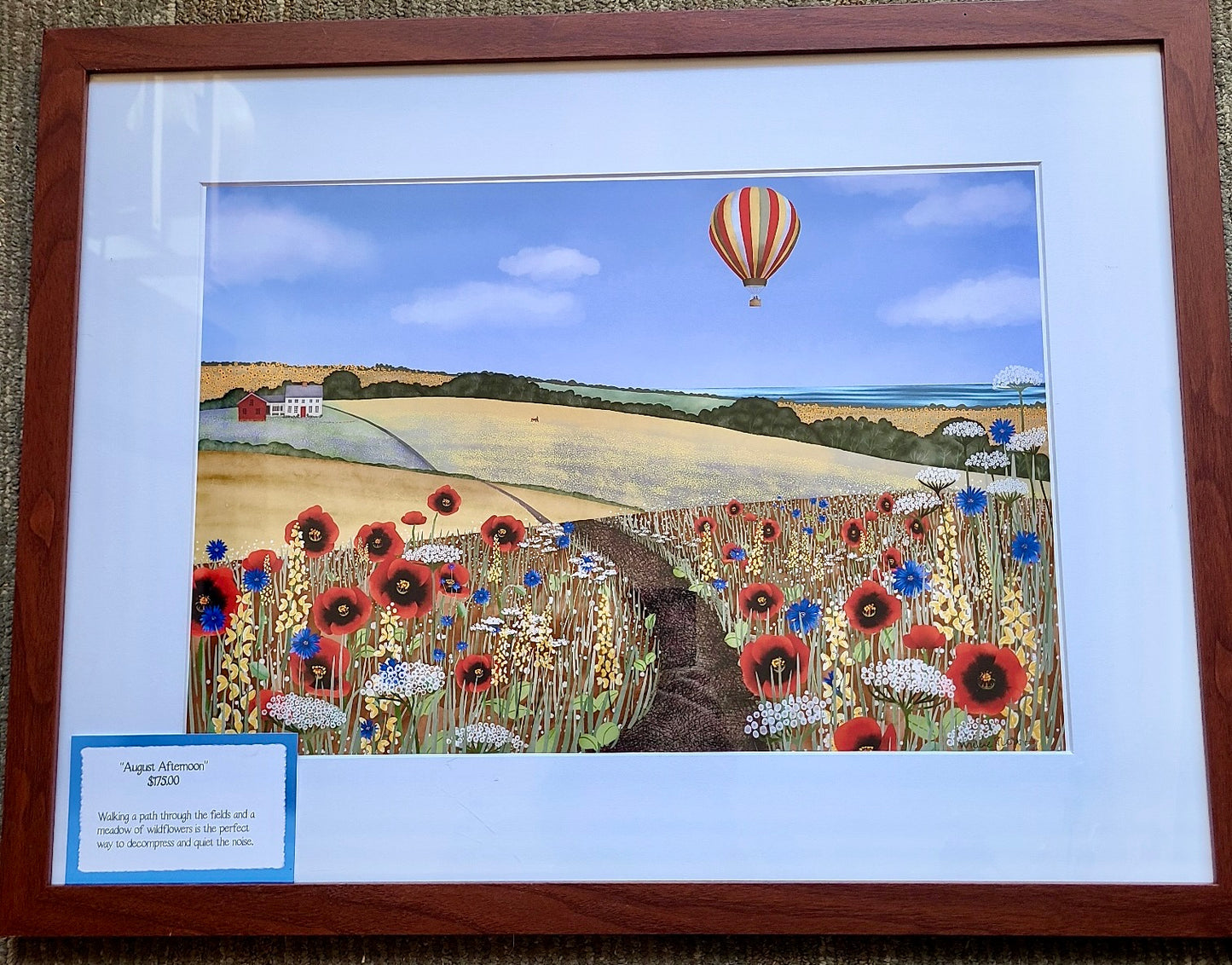 "August Afternoon"  matted & framed original print (Wickie Rowland) OL