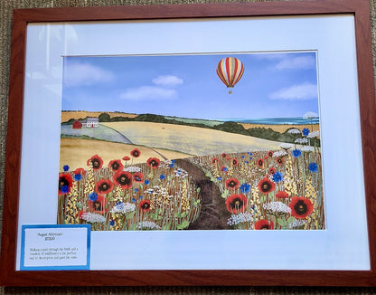 "August Afternoon"  matted & framed original print (Wickie Rowland) OL