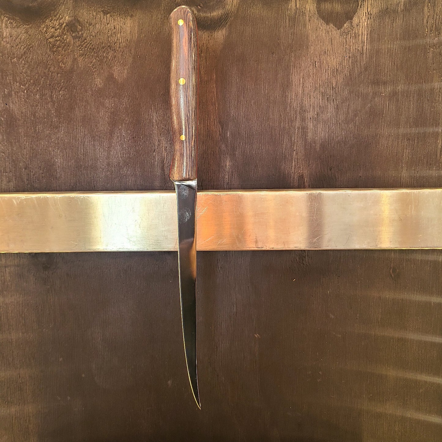 Custom Skinner Knife 440C Stainless Steel Blade w/ Stabilized Oak Handle (Atlas Knifeworks) OL