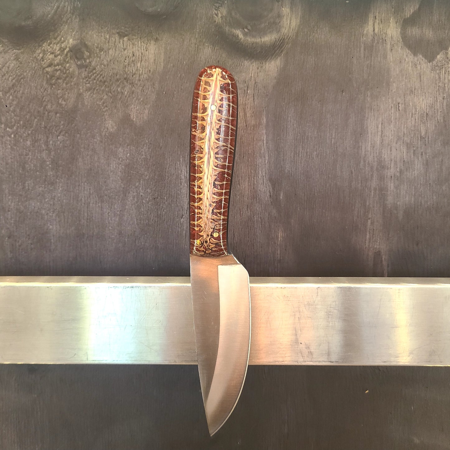 Custom Skinner Knife 440C Stainless Steel Blade w/ Stabilized Oak Handle (Atlas Knifeworks) OL