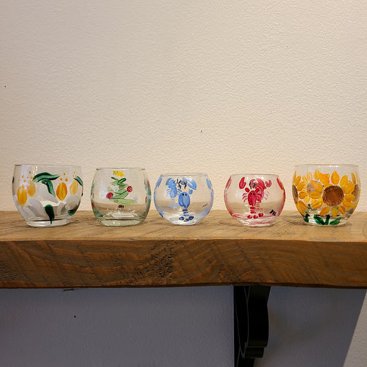 Hand Painted Crystal Votive Candle Holders (BRR Designs) OL